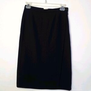 Giorgio Armani wool made in Italy black wrap midi skirt sz 23